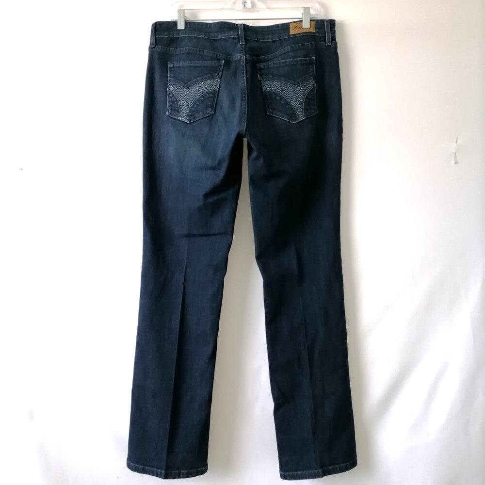 Levi's Womens Denim Blue Slight Cute Classic Straight Leg Jeans Size 16/33 - Picture 4 of 8